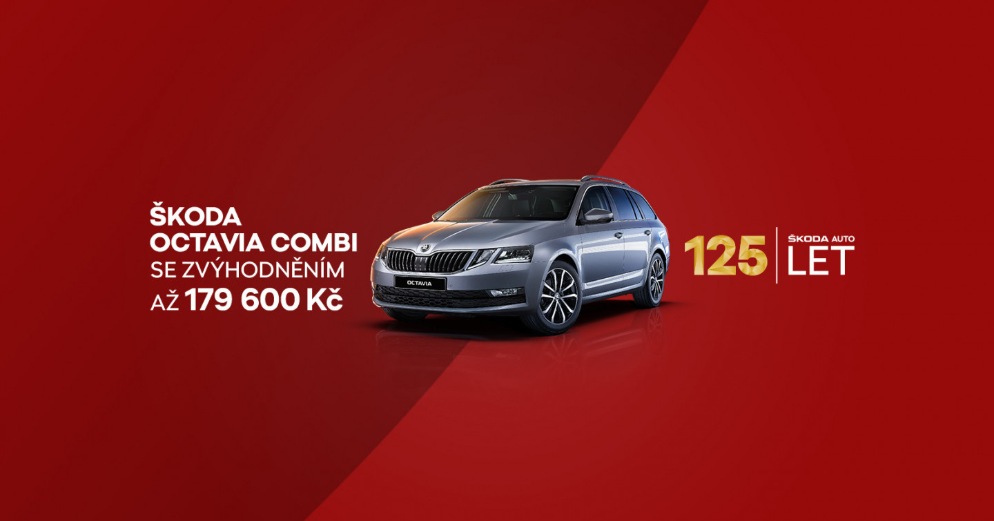 ZVÝHODNĚNÍ AŽ 179 600  NA MODEL ŠKODA OCTAVIA COMBI